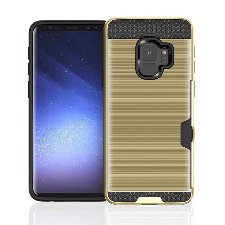 Galaxy S9 Credit Card Armor Hybrid Case (GOLD)